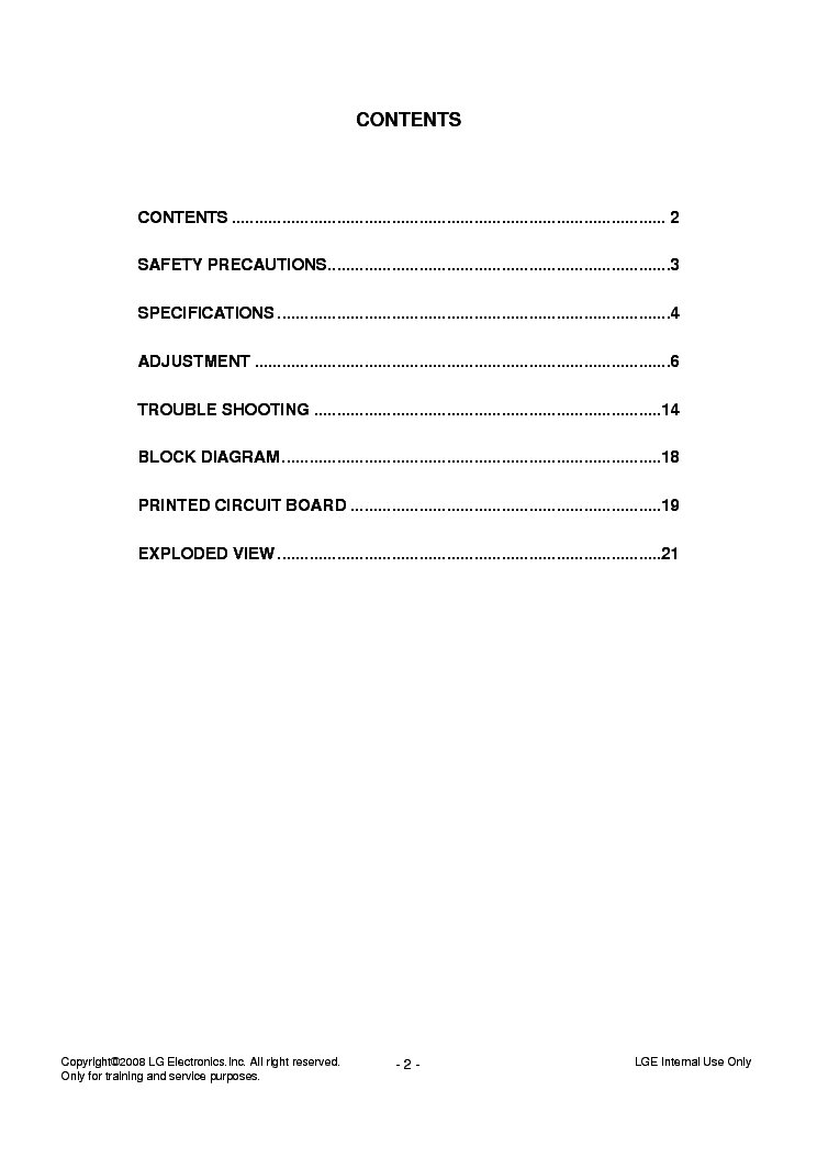 LG 21FK2RL[RG][RGX][RLX][RGUL] CHASSIS CW81B service manual (2nd page)